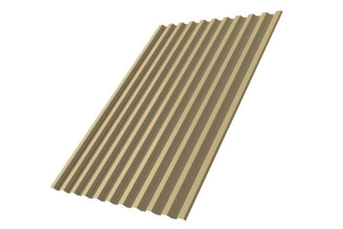 Профнастил С21 R 0.45 PE RAL 1014 слоновая кость