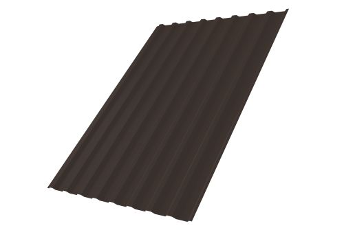Профнастил С20В 0,5 Satin с пленкой RR 32 темно-коричневый