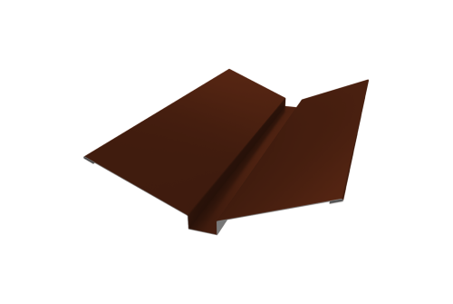 Планка ендовы верхней 115х30х115 0,5 Satin с пленкой RAL 3009 оксидно-красный (2м)