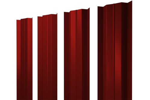 Штакетник М-образный В с прямым резом 0.5 Satin RAL 3011 коричнево-красный