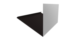 Планка примыкание верхнее к трубе фальц 0,45 Drap RAL 9005 черный (3м)