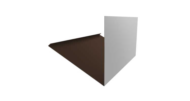 Планка примыкание верхнее к трубе фальц Grand Line 0,5 Satin с пленкой RAL 8017 шоколад (2м)