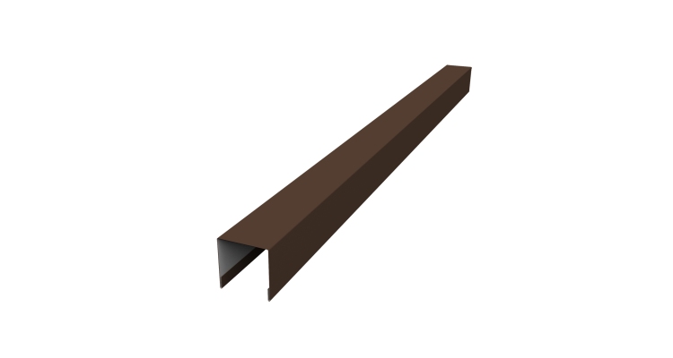 Планка вертикальная лицевая для забора жалюзи Palermo 0,5 Satin Matt RAL 8017 шоколад (2,5м)