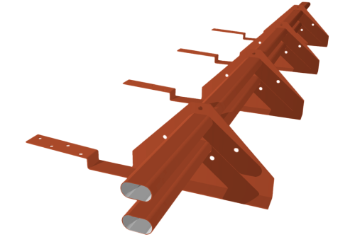 Снегозадержатель трубчатый для композитной черепицы Roman RAL 8004 (3м)