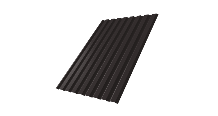 Профнастил С20A 0.5 GreenCoat Pural BT RR 32 темно-коричневый